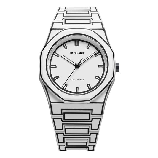 Polycarbon Unisex Silver 41mm Watch