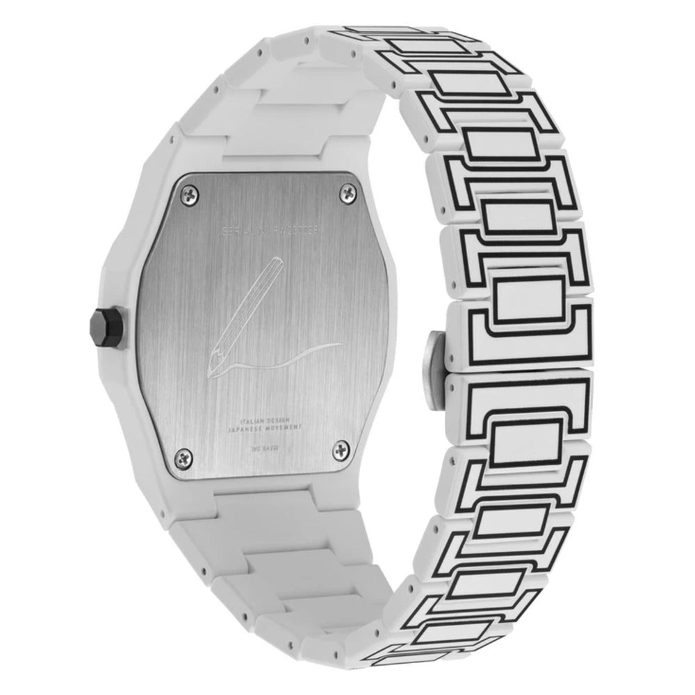 Polycarbon Unisex Silver 41mm Watch