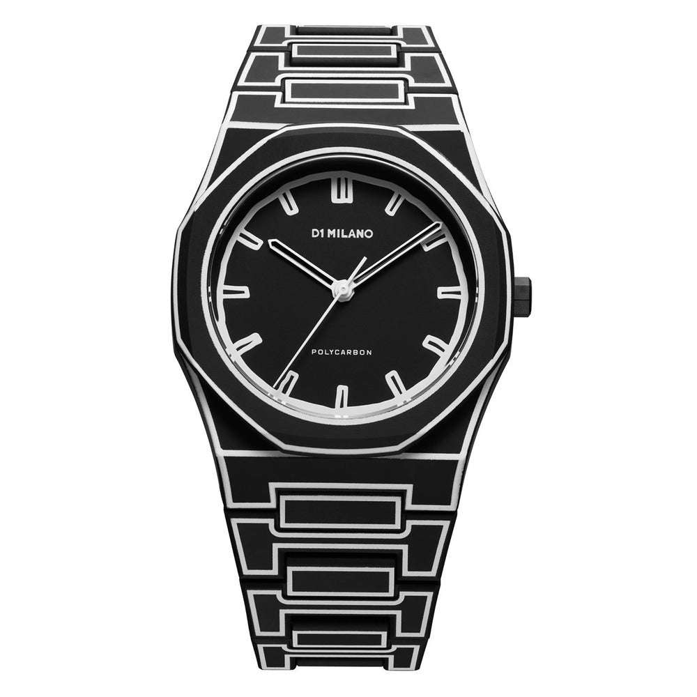 Polycarbon Unisex Black Dial 41mm Watch