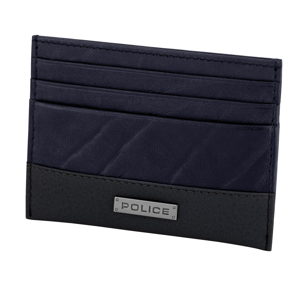 Men Tolerance Blue Leather Card Holder