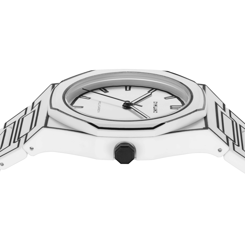 Polycarbon Unisex Silver 41mm Watch