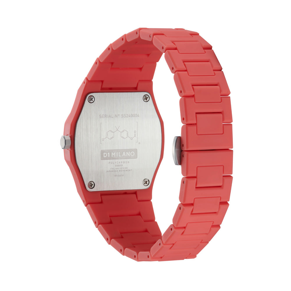 Unisex Polycarbon Red 37mm Watch