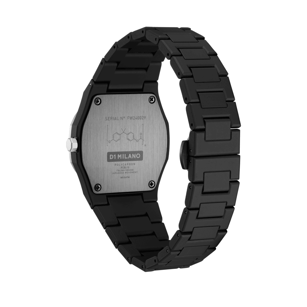 Unisex Polycarbon Black 37mm Watch