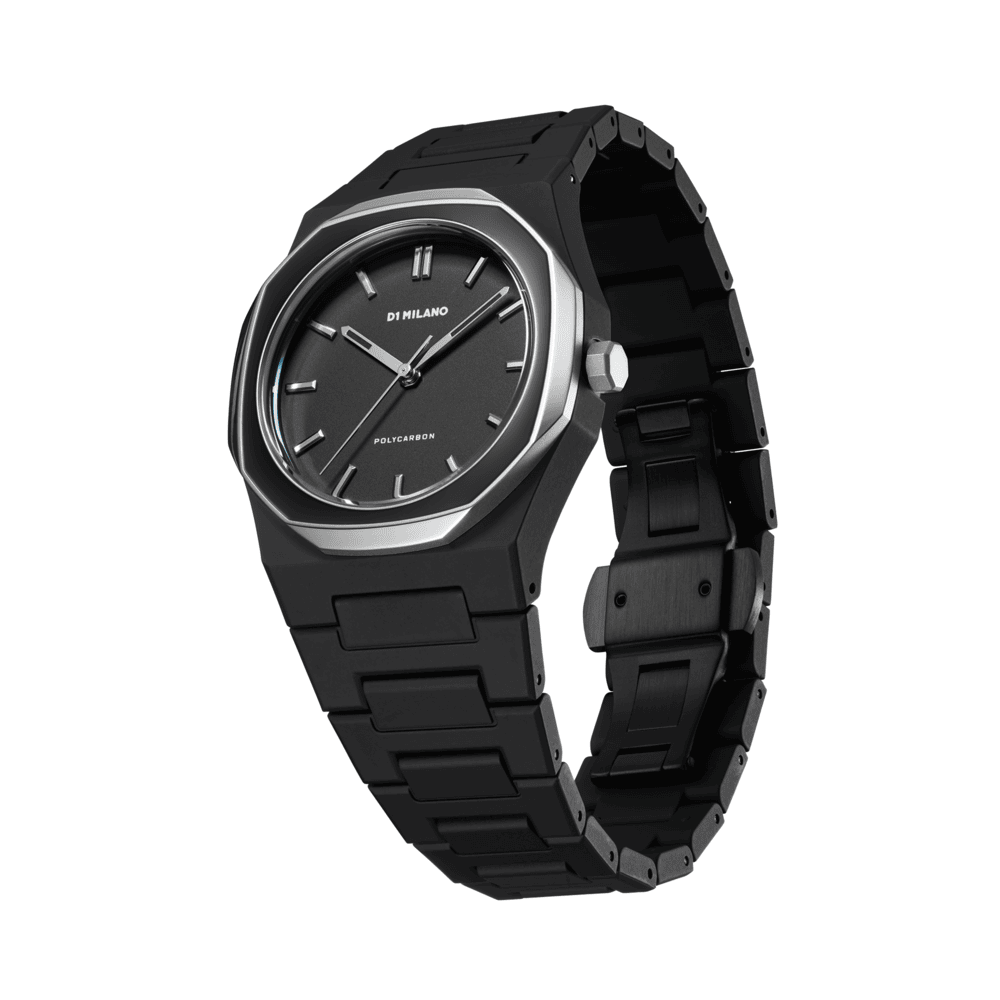 Unisex Polycarbon Black 37mm Watch