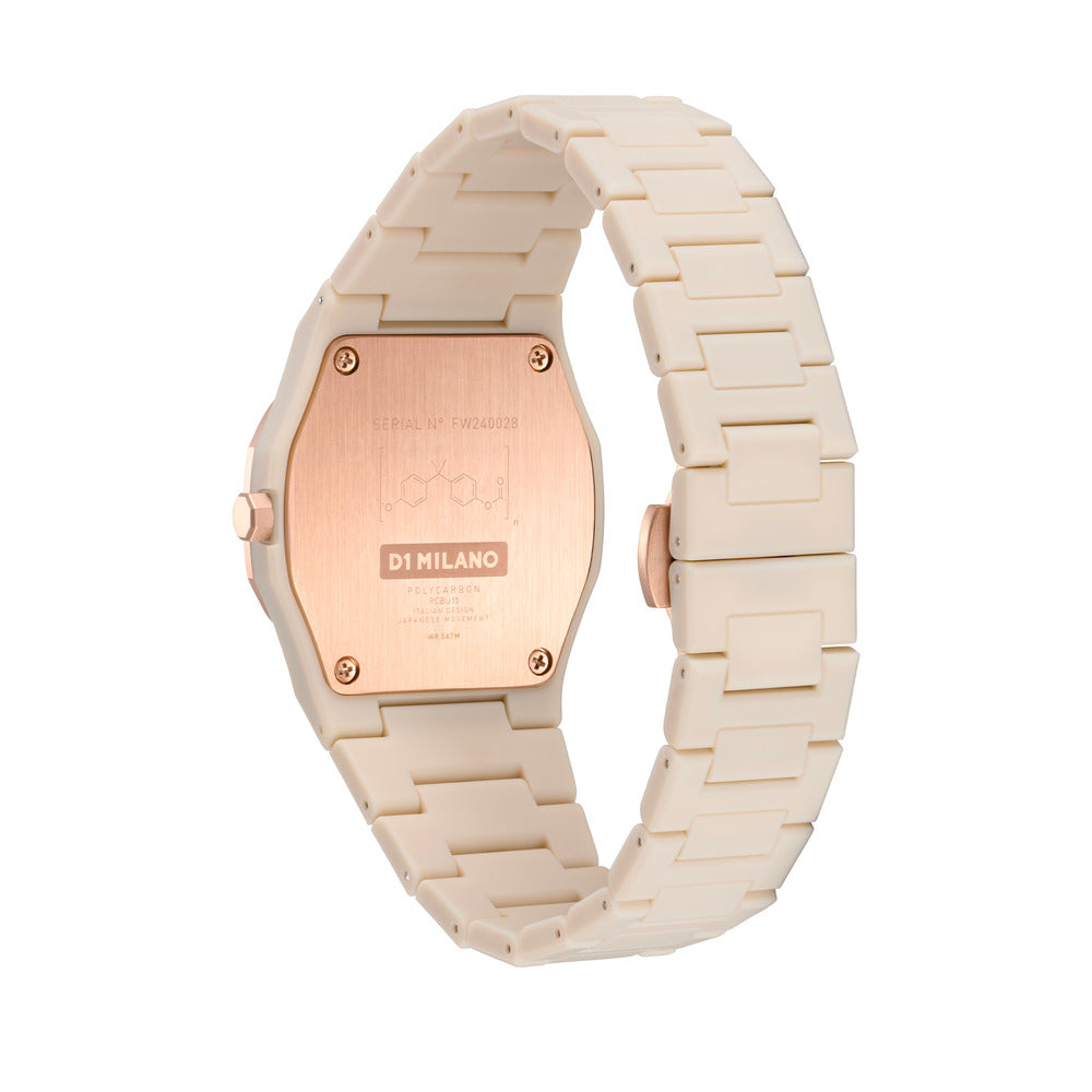 Unisex Polycarbon Beige 37mm Watch