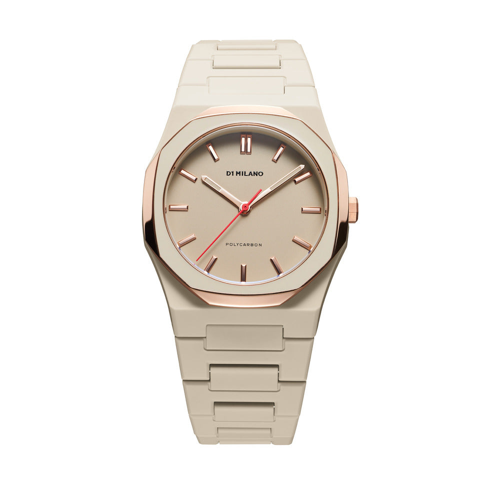 Unisex Polycarbon Beige 37mm Watch