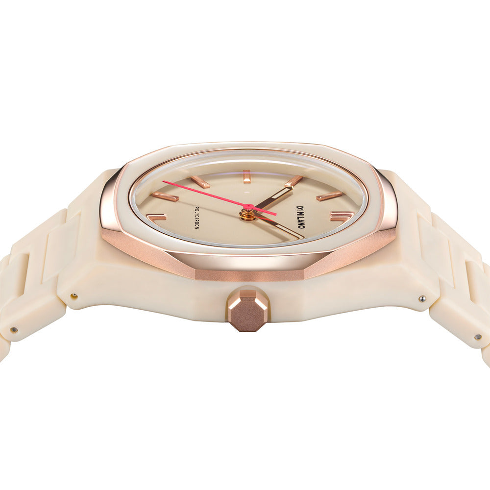 Unisex Polycarbon Beige 37mm Watch