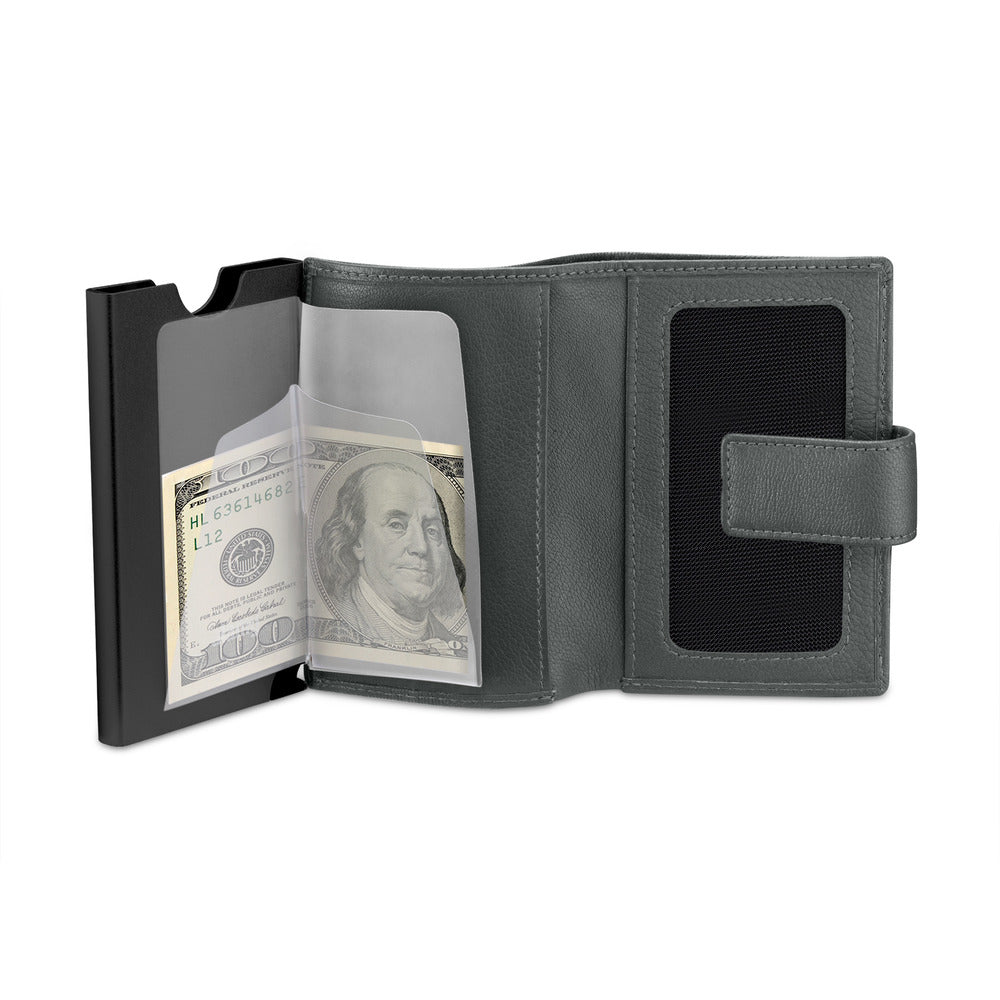 Men Automatic Grey Card Holder