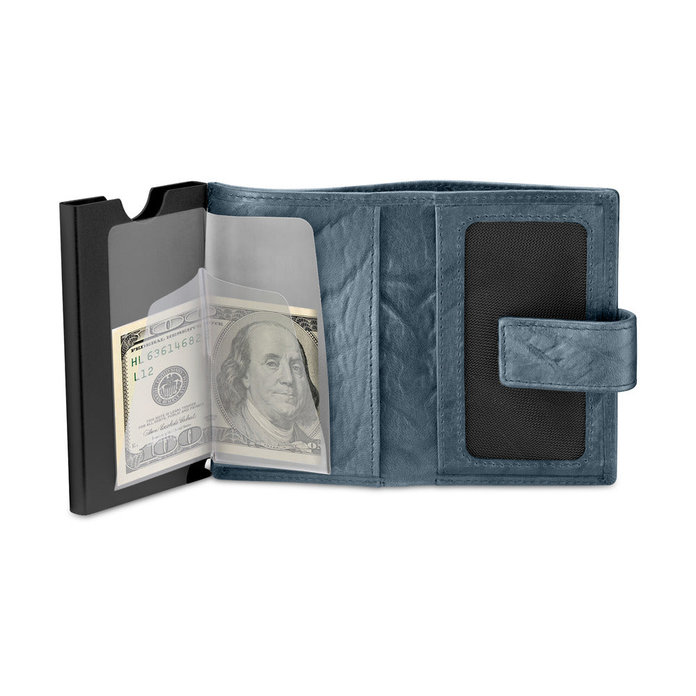 Men Automatic Navy Blue Card Holder