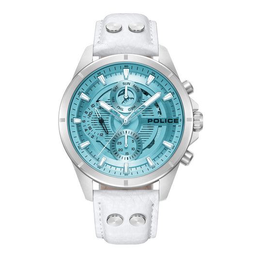 Men White Leather Watch