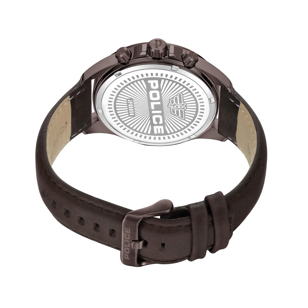 Men Dark Brown Leather Watch