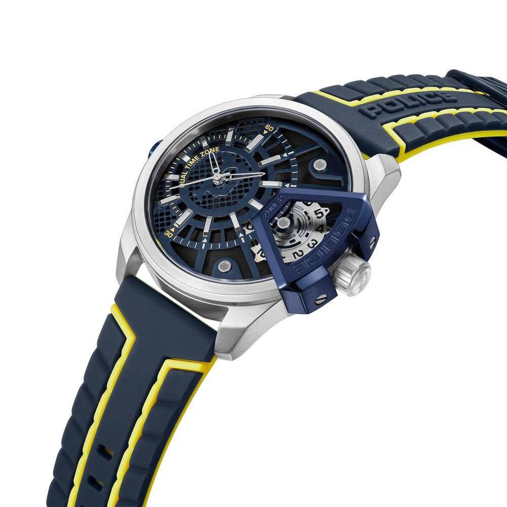 Men Underlined Blue-Grey 46mm Watch