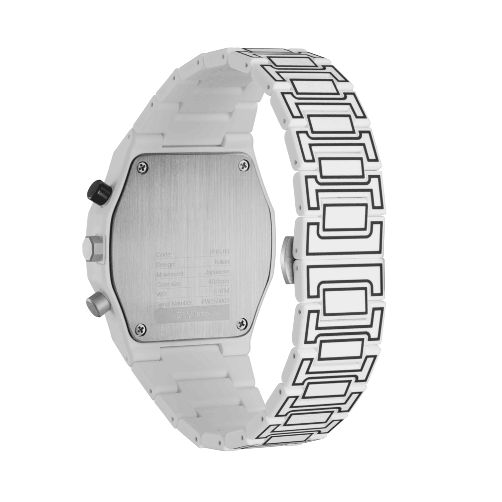 Unisex White Sketch Watch