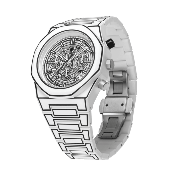 Unisex White Sketch Watch
