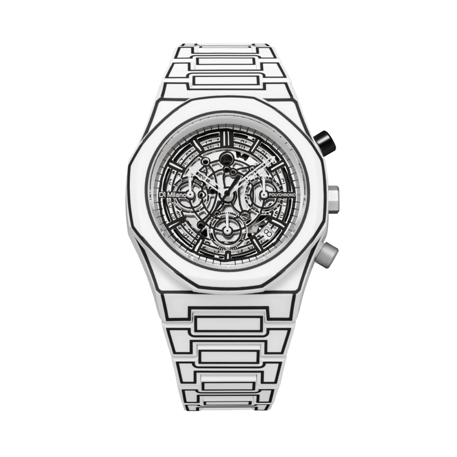 Unisex White Sketch Watch