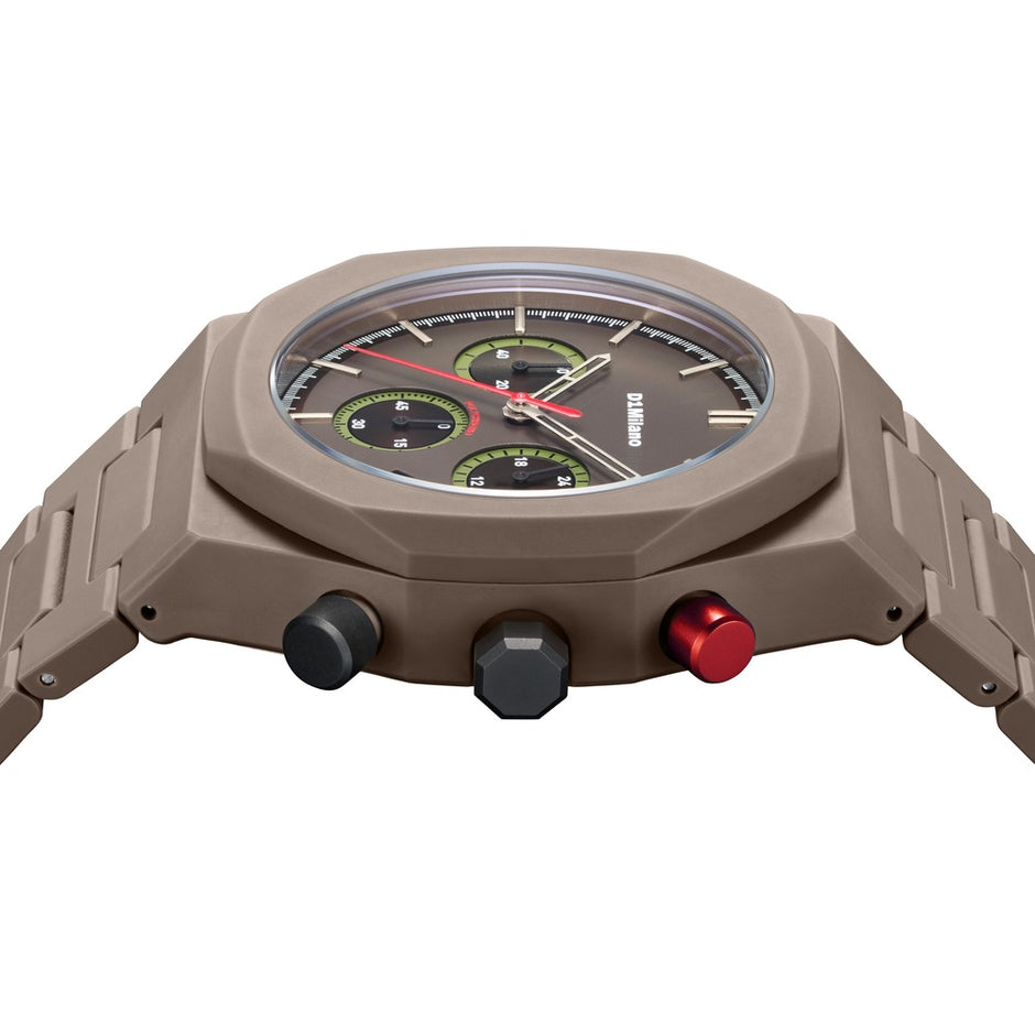 Men Polychrono Brown Watch