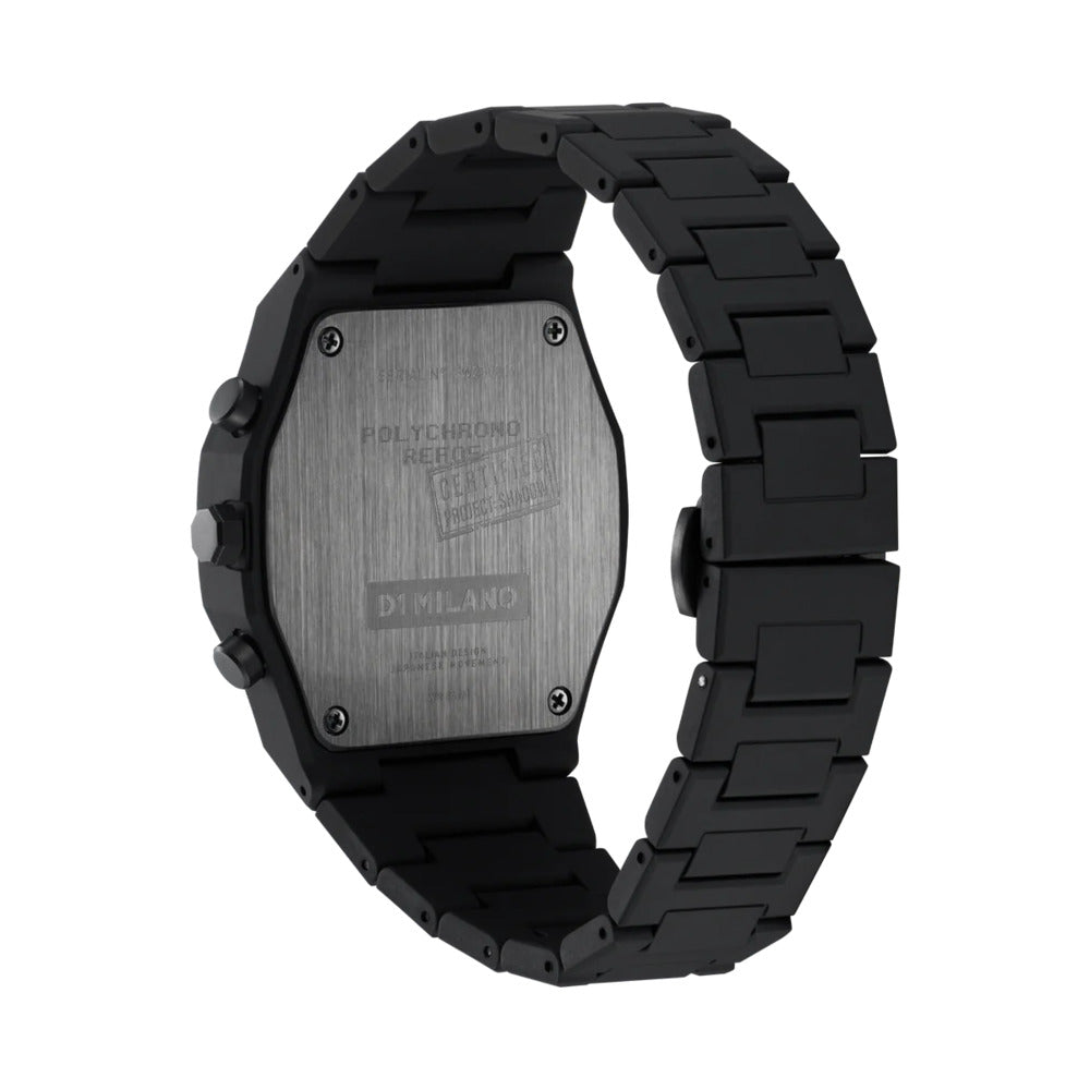 Polychrono Unisex Black 41mm Watch