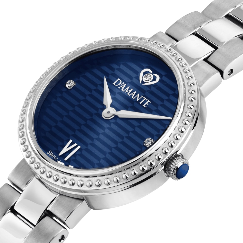 Women Precious Silver 28mm Watch