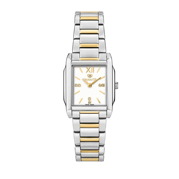 Women Square Two Tone Watch