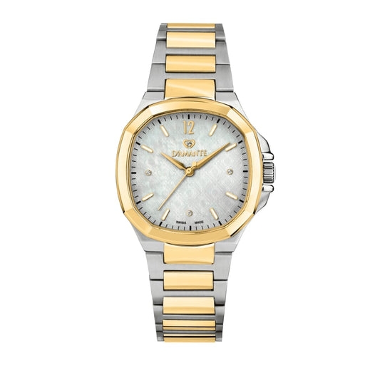 Women Faceted Gold/Silver 34mm Watch