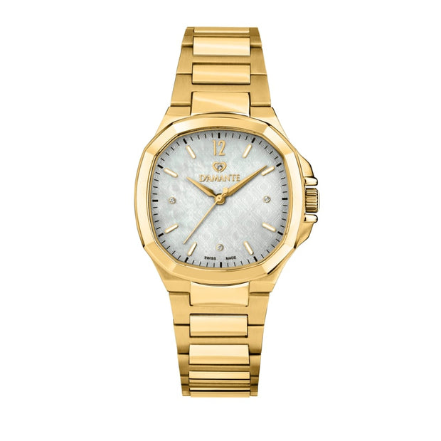 Women Faceted Gold Watch