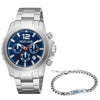 Men Potenza Silver Watch Set