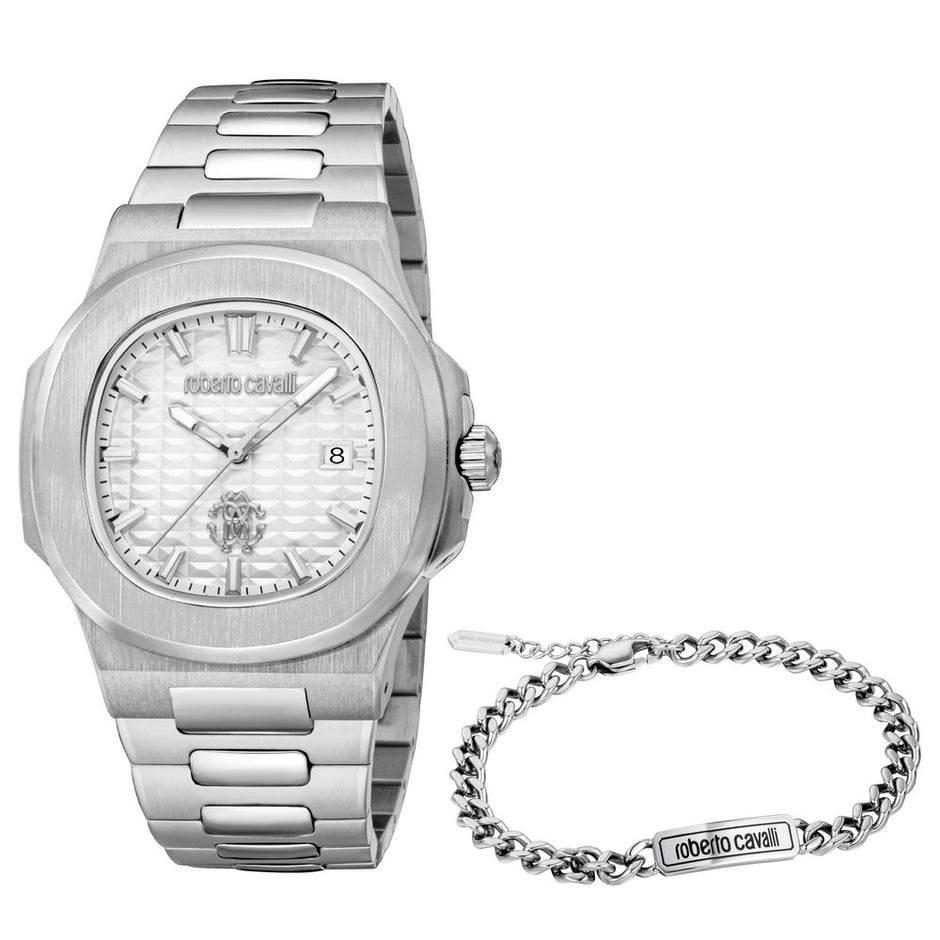 Men Ruggito Silver Watch Set