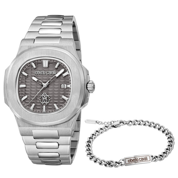 Men Ruggito Silver Watch Set