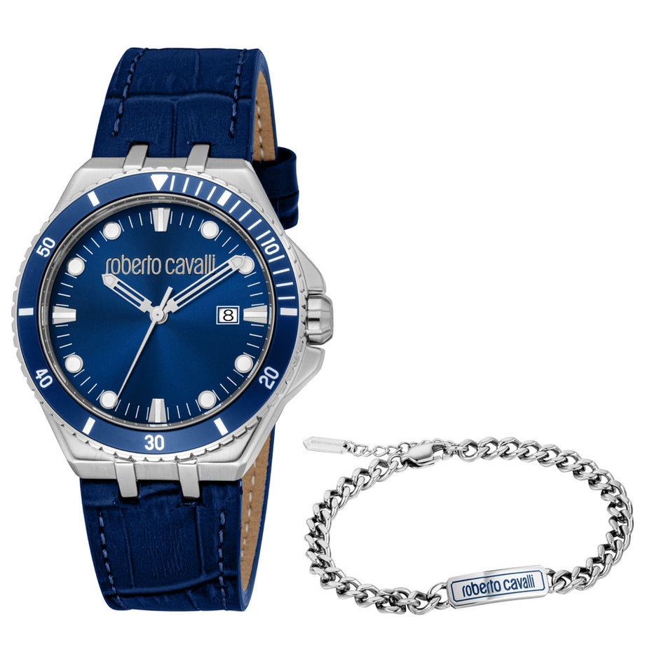 Men Virtu Dark Blue Watch Set