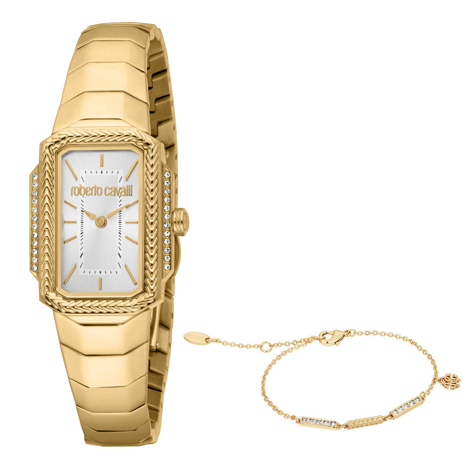 Women Eterna Golden Watch Set