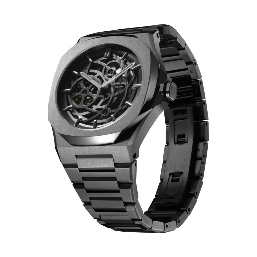 Men Skeleton Grey 42mm Watch