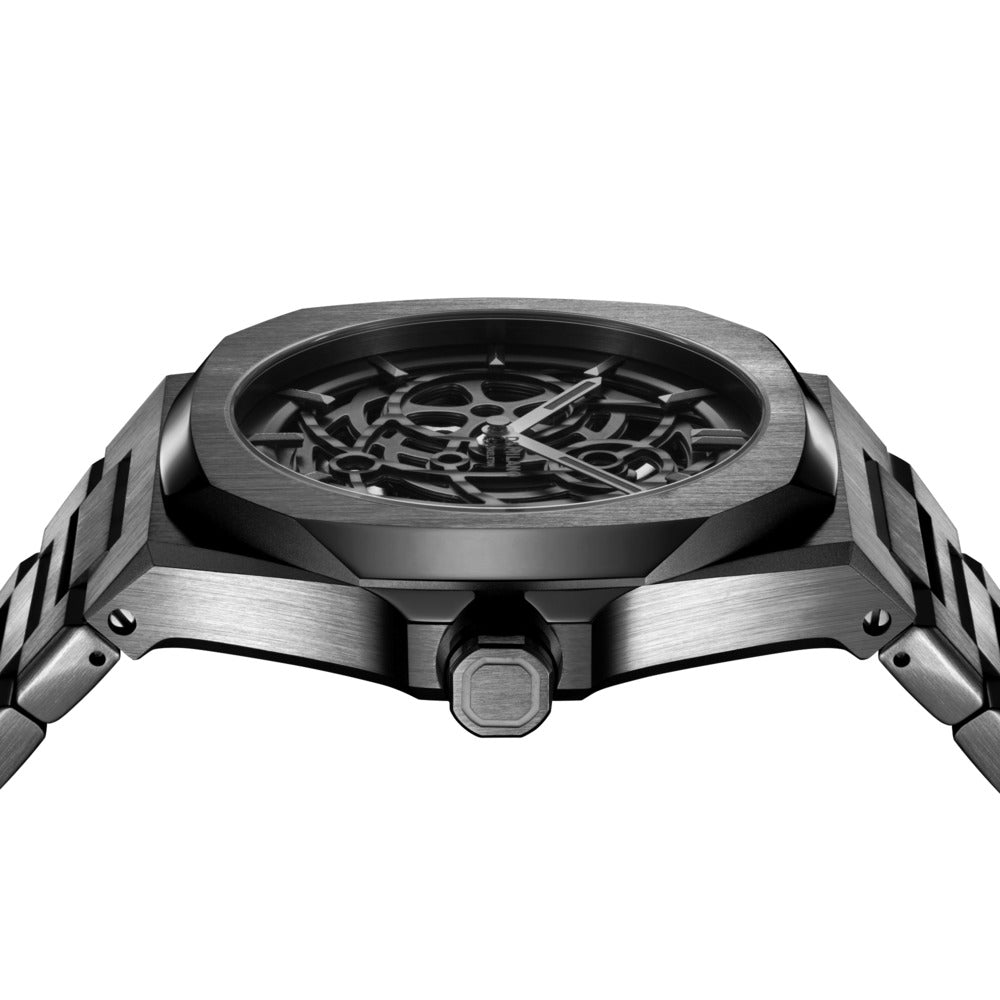 Men Skeleton Grey 42mm Watch