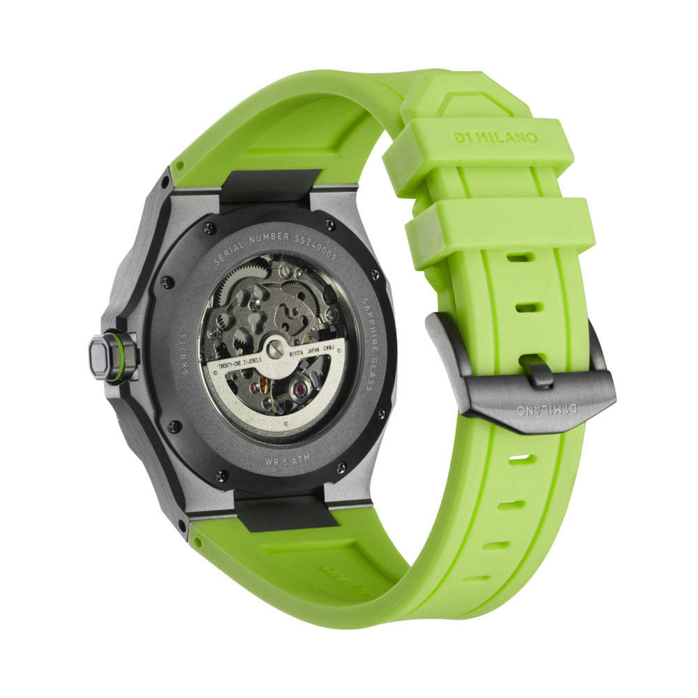 Men Skeleton Green 42mm Watch