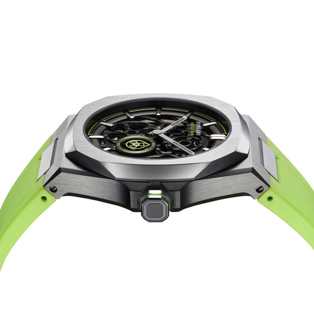 Men Skeleton Green 42mm Watch