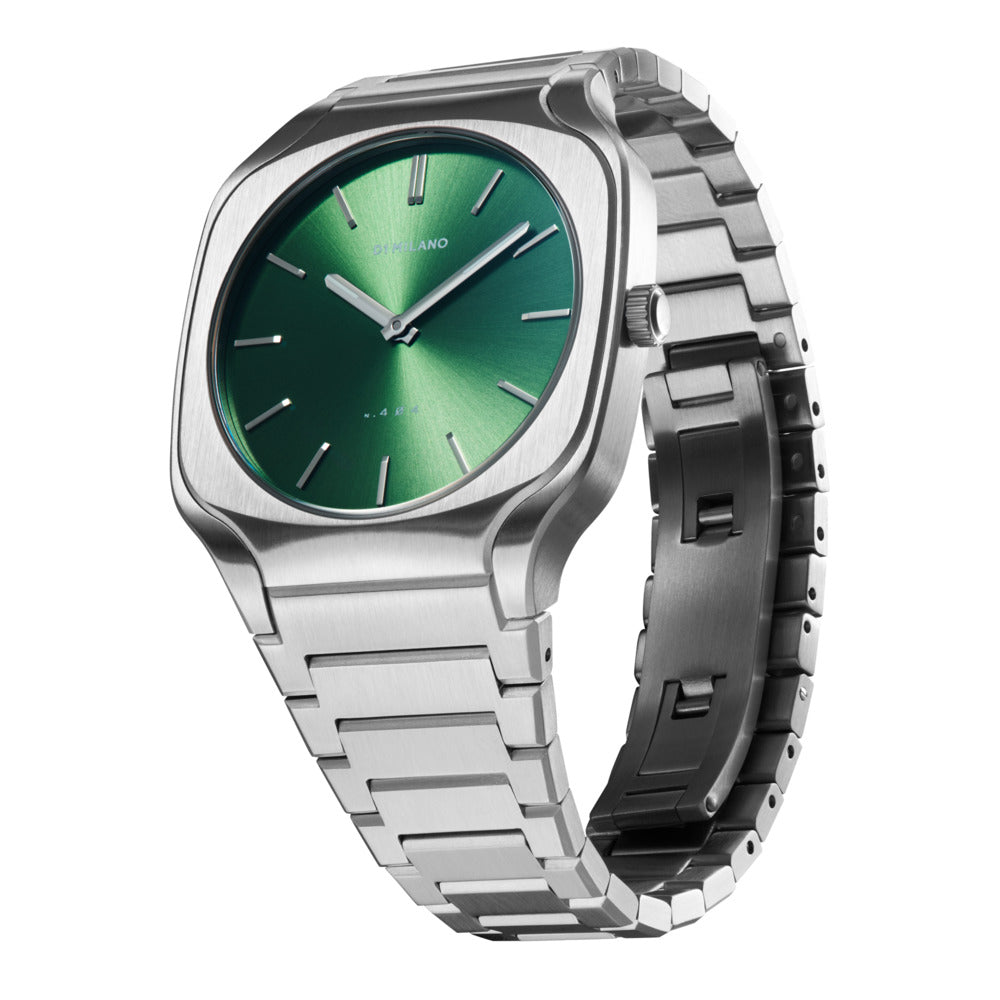 Unisex Square Silver 37mm Watch