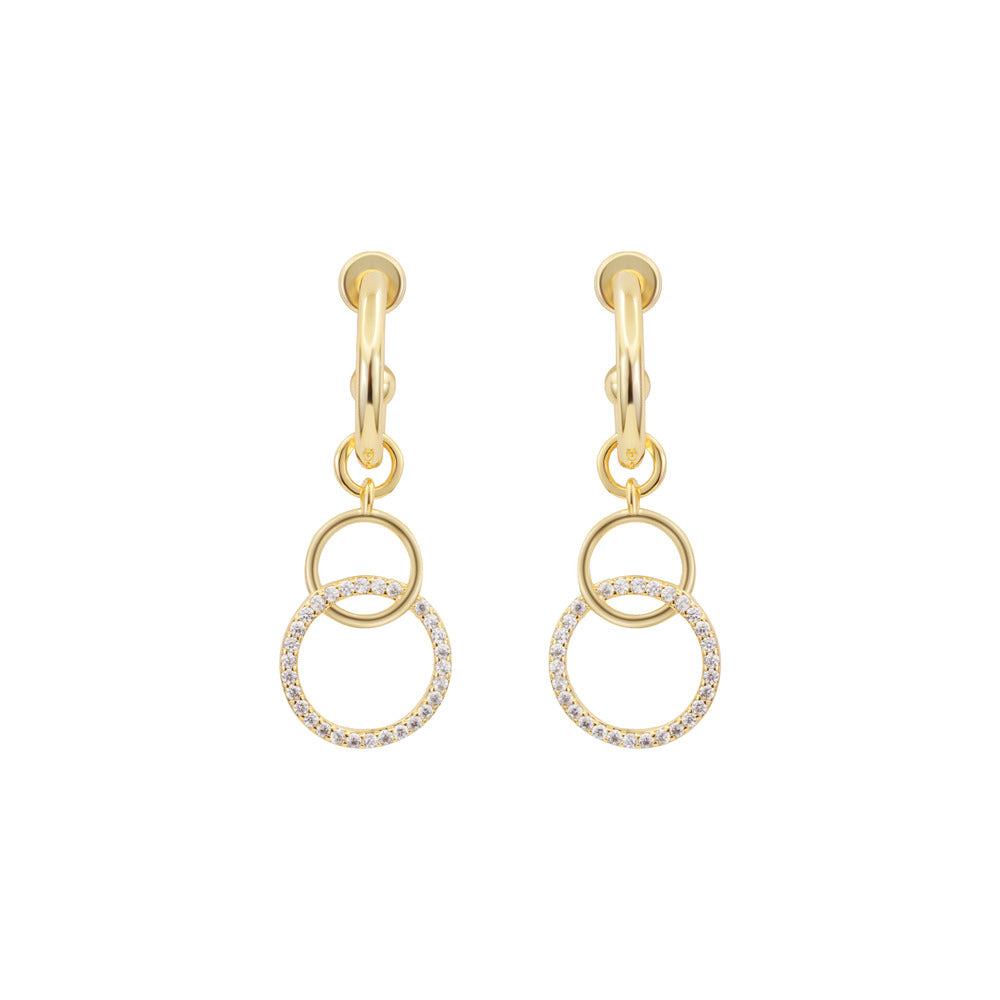 Women Sibilla Slim Round Blue Earring