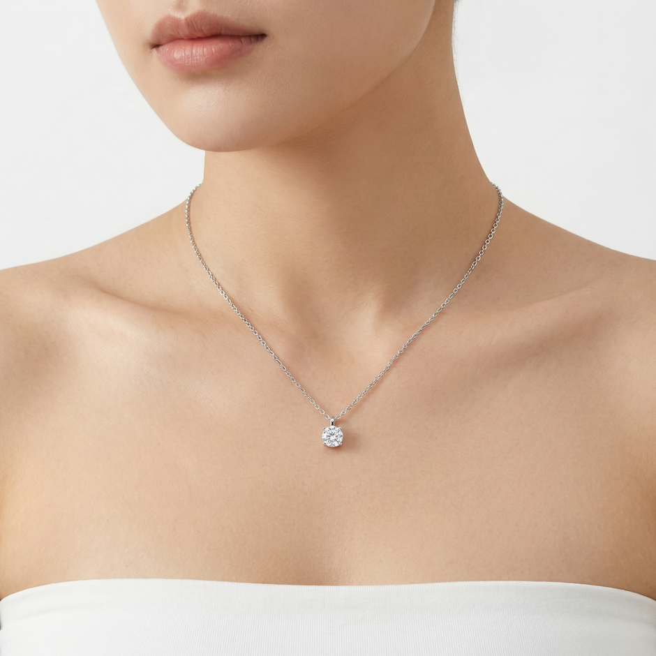 Women Solitaire Crystal Necklace