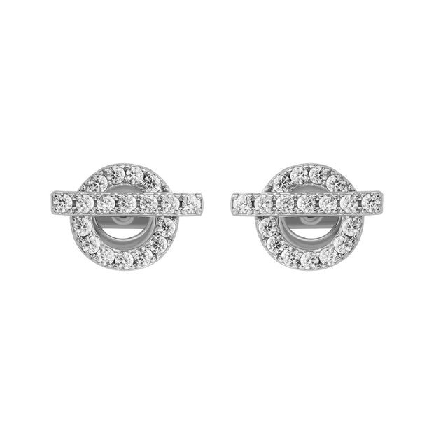 Women Orietta O Crossed White Earring