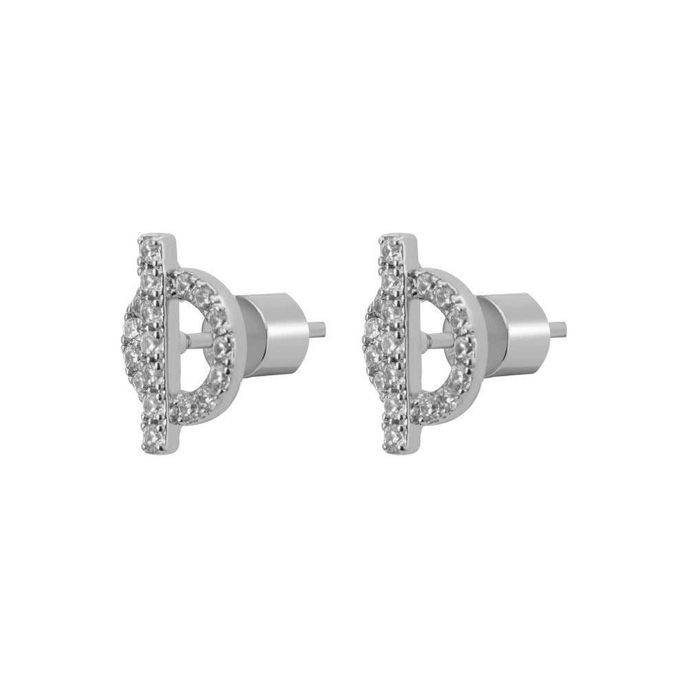 Women Orietta O Crossed White Earring