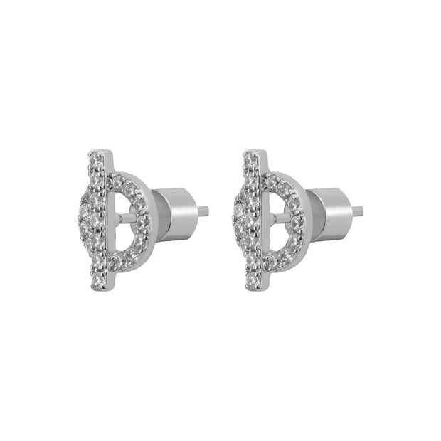 Women Orietta O Crossed White Earring