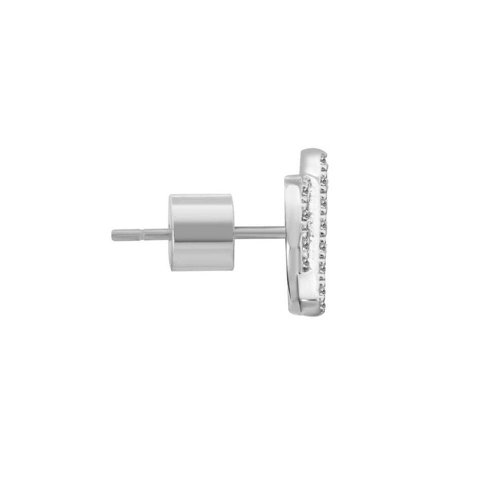 Women Orietta O Crossed White Earring