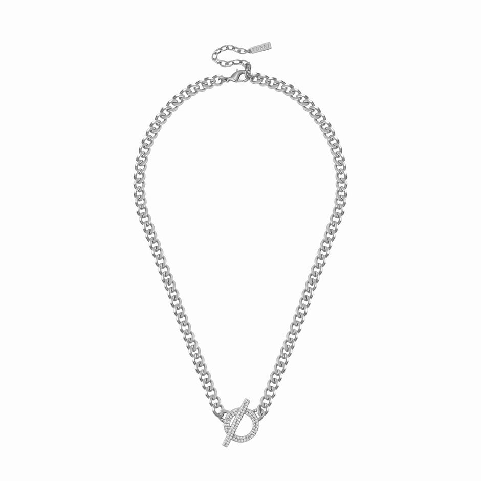 Women Orietta O Crossed White Necklace