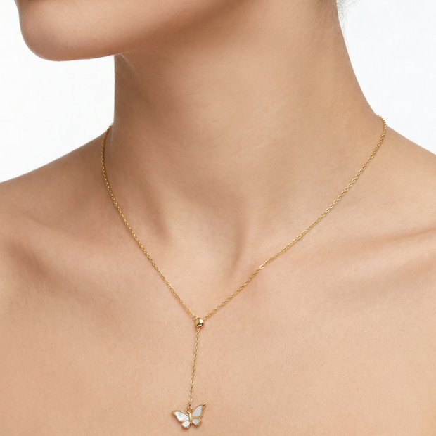 قلادة باترفلاي ذهبية للنساء
