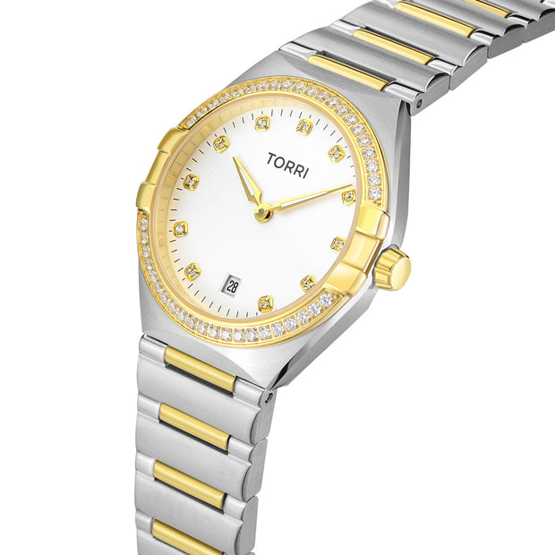 Women Manuel Two Tone Watch