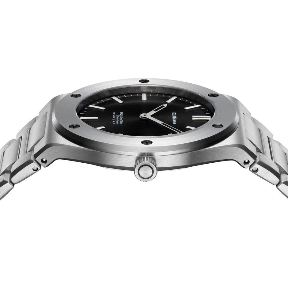 Men Ultra Thin 1970 Silver Watch