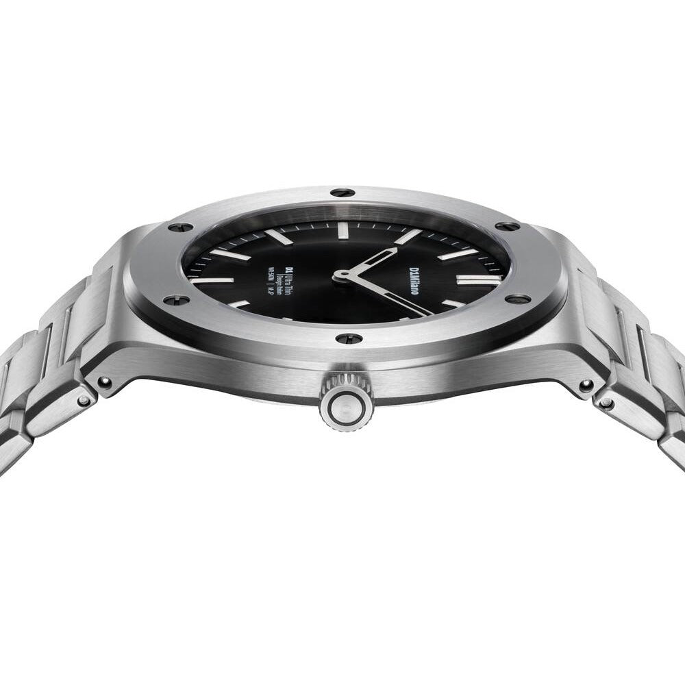 Men Ultra Thin 1970 Silver Watch