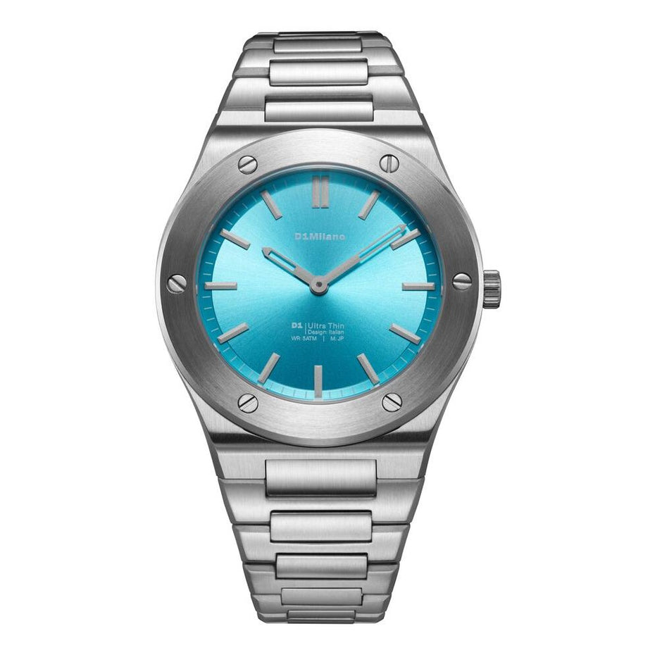Men Ultra Thin 1970 Silver Watch