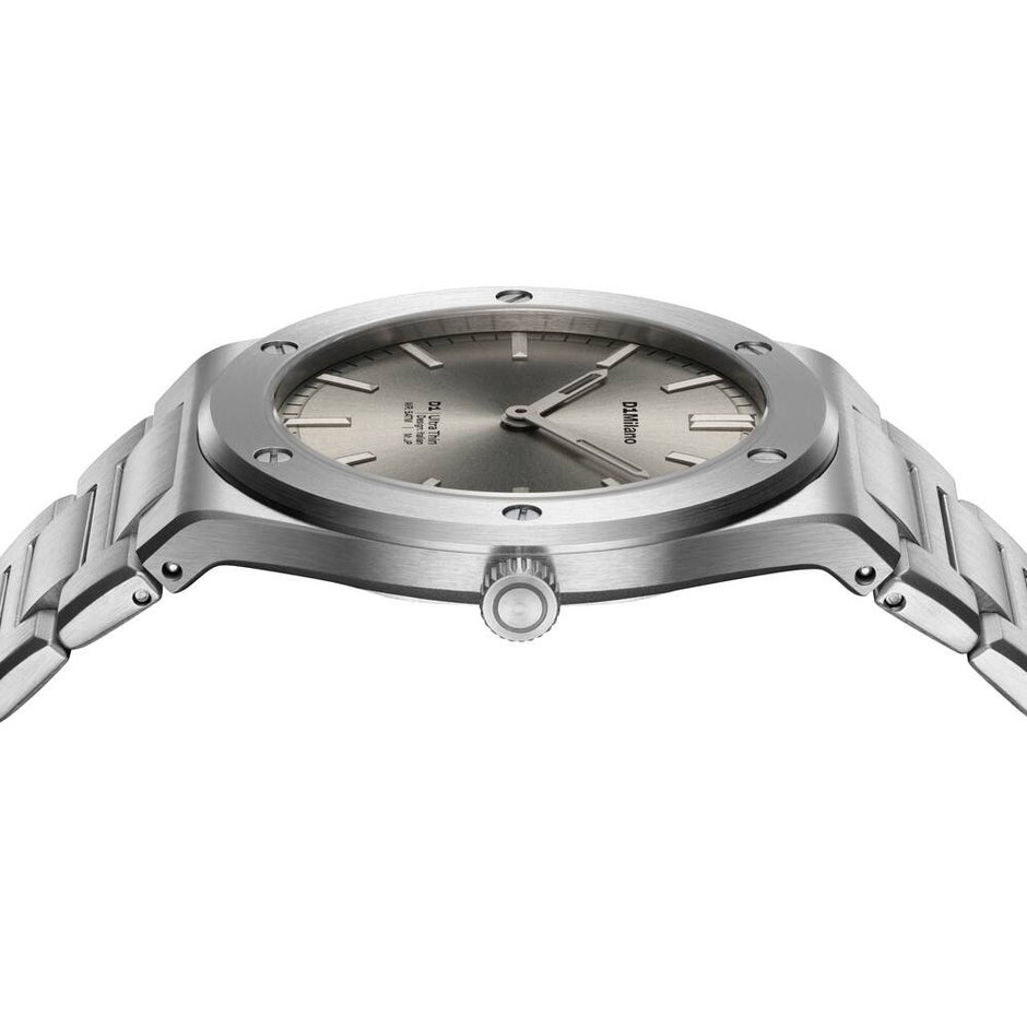 Men Ultra Thin 1970 Silver Watch