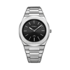 Unisex Groovy Black Silver Watch