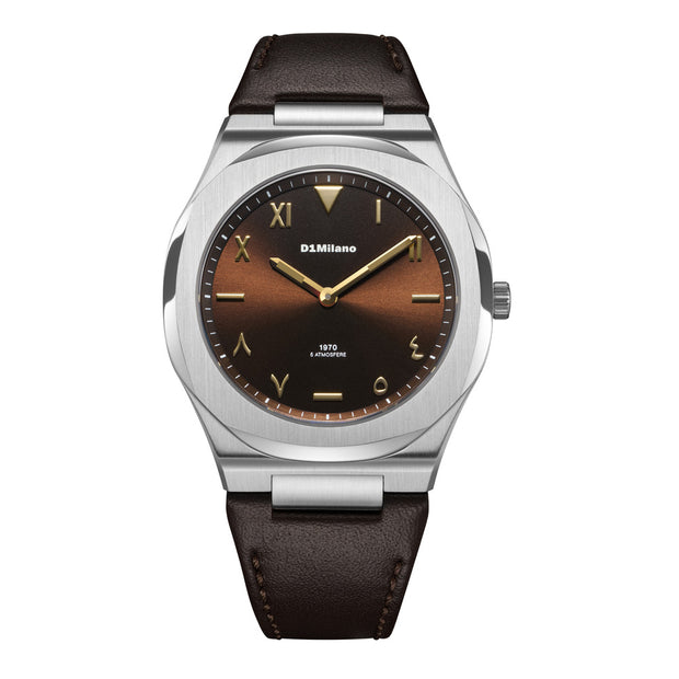 Men Ultra Thin 1970 Brown Watch